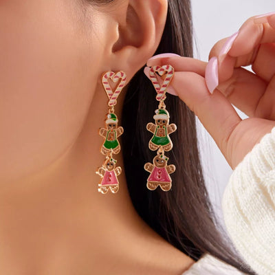 Christmas Gingerbread Drop Earrings - Knack'd Up
