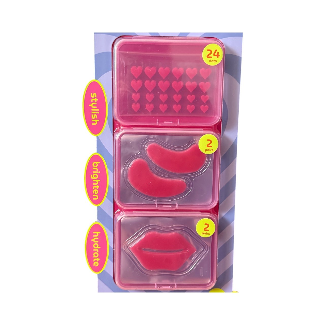 Clear Skin Trio – 3 - in - 1 Face, Eye & Lip Mask Set with Hydrating & Brightening Gel Patches for a Fresh Glow - Knack'd Up