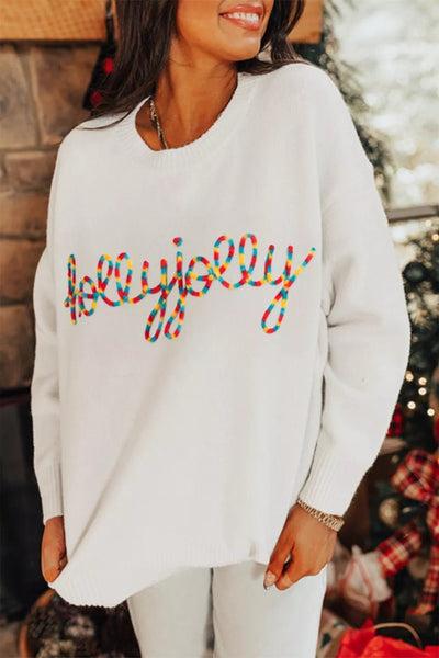 Colorful Holly Jolly Christmas Knit Loose Sweater - Knack'd Up