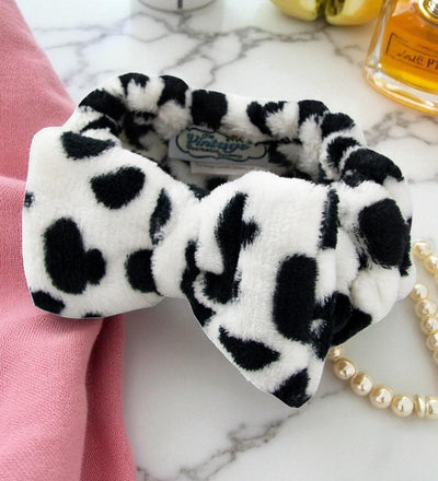 Cow Print Headband – Trendy Spa & Makeup Hair Wrap for Women and Teens - Knack'd Up