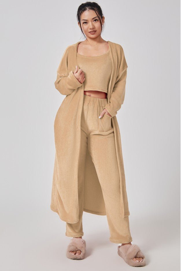 Cozy 3 - Piece Lounge Pajama Set – Soft Winter Loungewear for Women - Knack'd Up