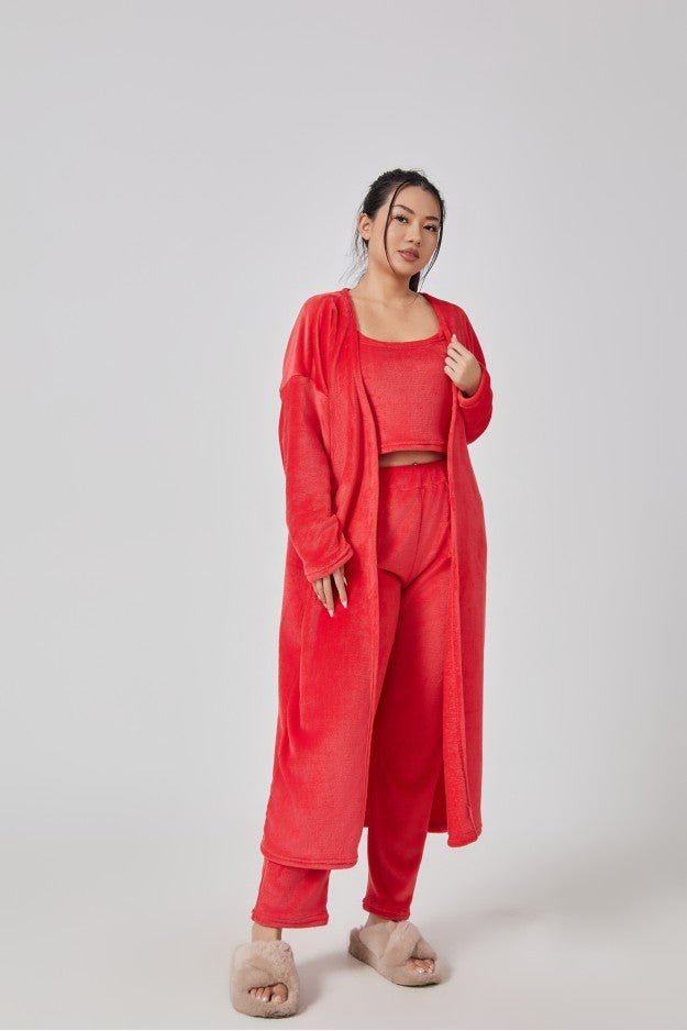 Cozy 3 - Piece Lounge Pajama Set – Soft Winter Loungewear for Women - Knack'd Up