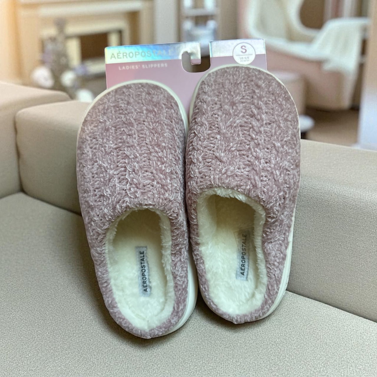 CozyBlush Aeropostale Slippers – Fuzzy Faux Fur House Slippers for Women | Soft Indoor Comfort - Knack'd Up