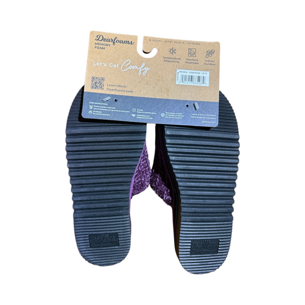 Dearfoams Plush Memory Foam Slippers – Ultra Soft Indoor House Shoes for Women (Purple) - Knack'd Up