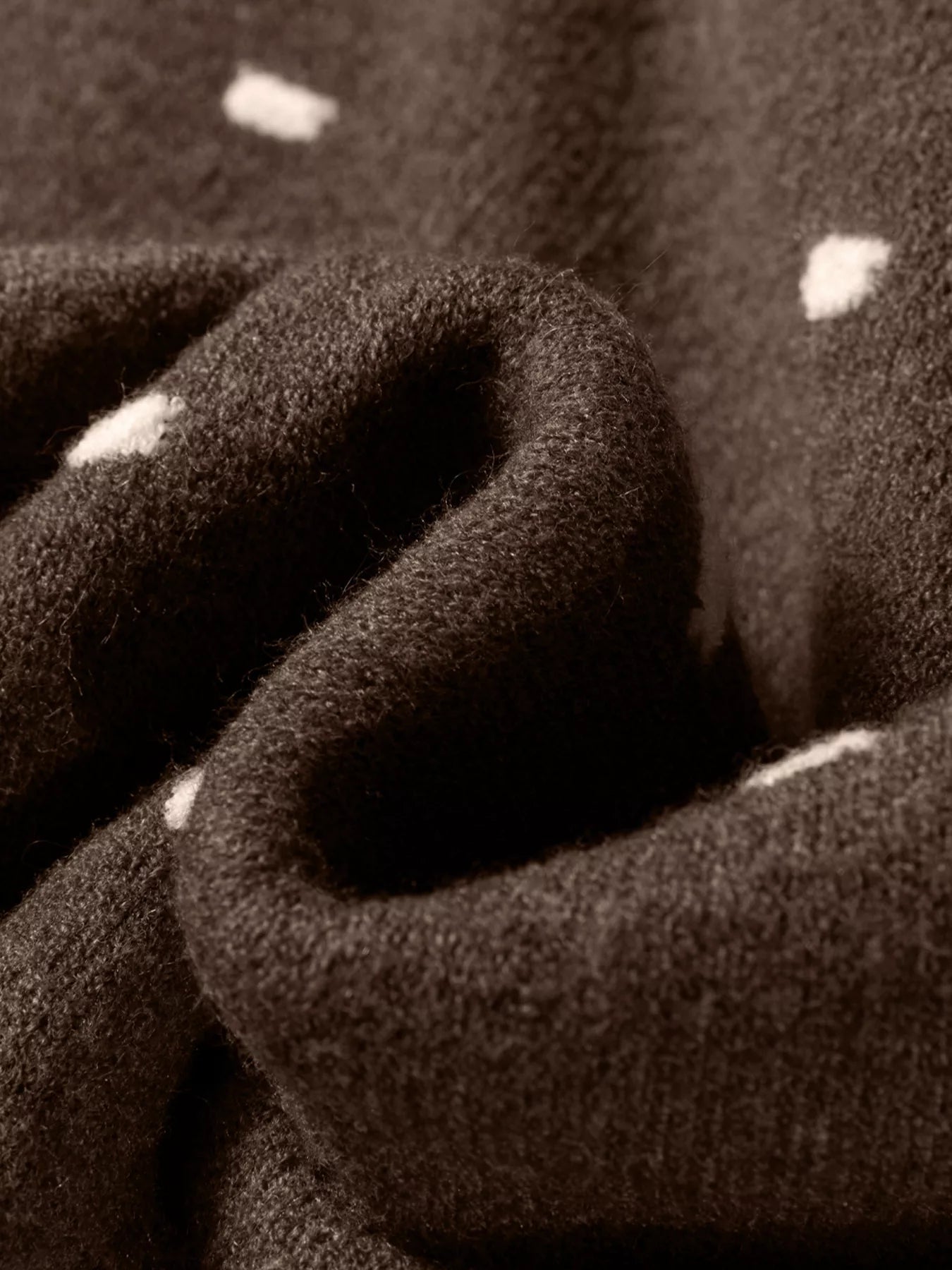 Dotted Print Ribbed Edge Knit Sweater - Knack'd Up