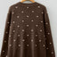 Dotted Print Ribbed Edge Knit Sweater - Knack'd Up