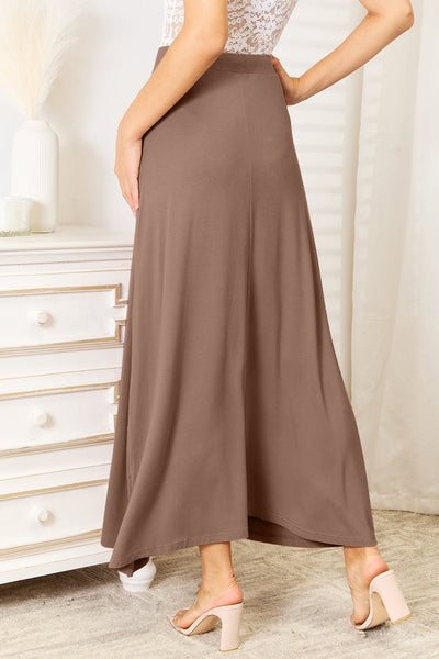 Double Take Full Size Soft Rayon Drawstring Waist Maxi Skirt - Knack'd Up
