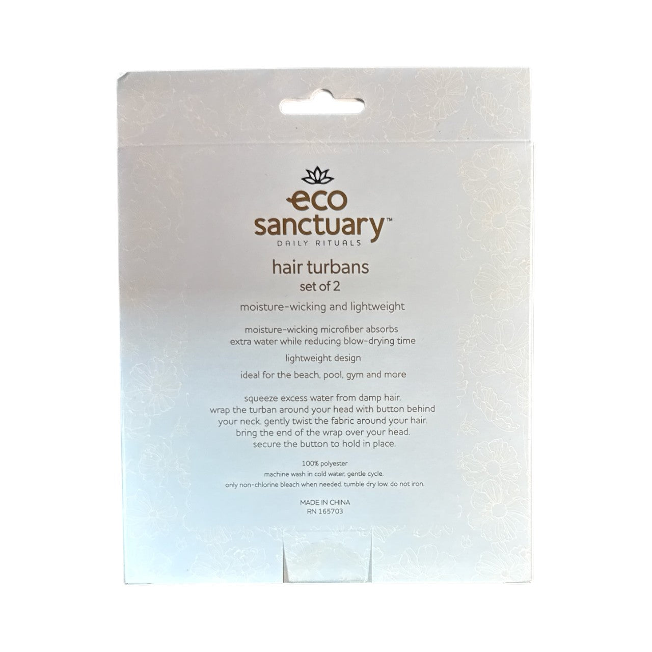 Eco Sanctuary Hair Turban Set (2 - Pack) – Fast - Drying Microfiber Hair Wraps for Frizz - Free, Salon - Soft Results - Knack'd Up