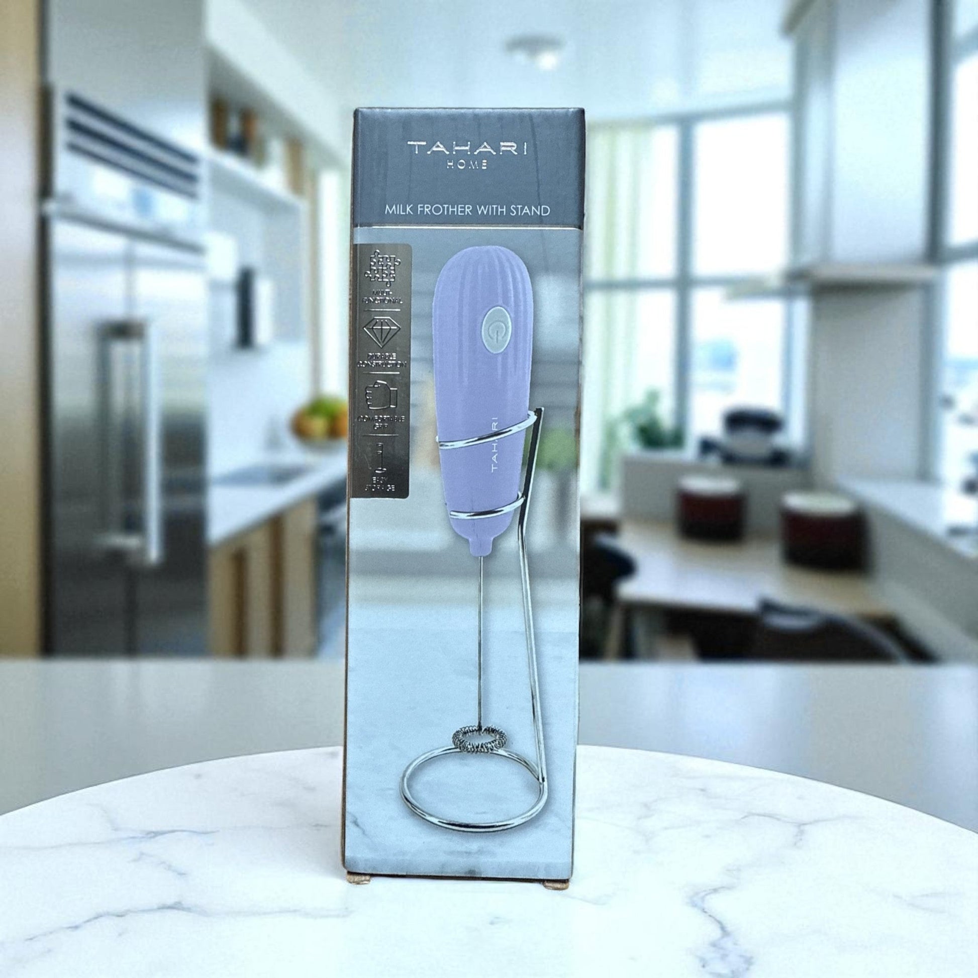 Electric Milk Frother with Stand – Handheld Coffee Whisk for Creamy Lattes, Cappuccinos & Hot Chocolate - Knack'd Up