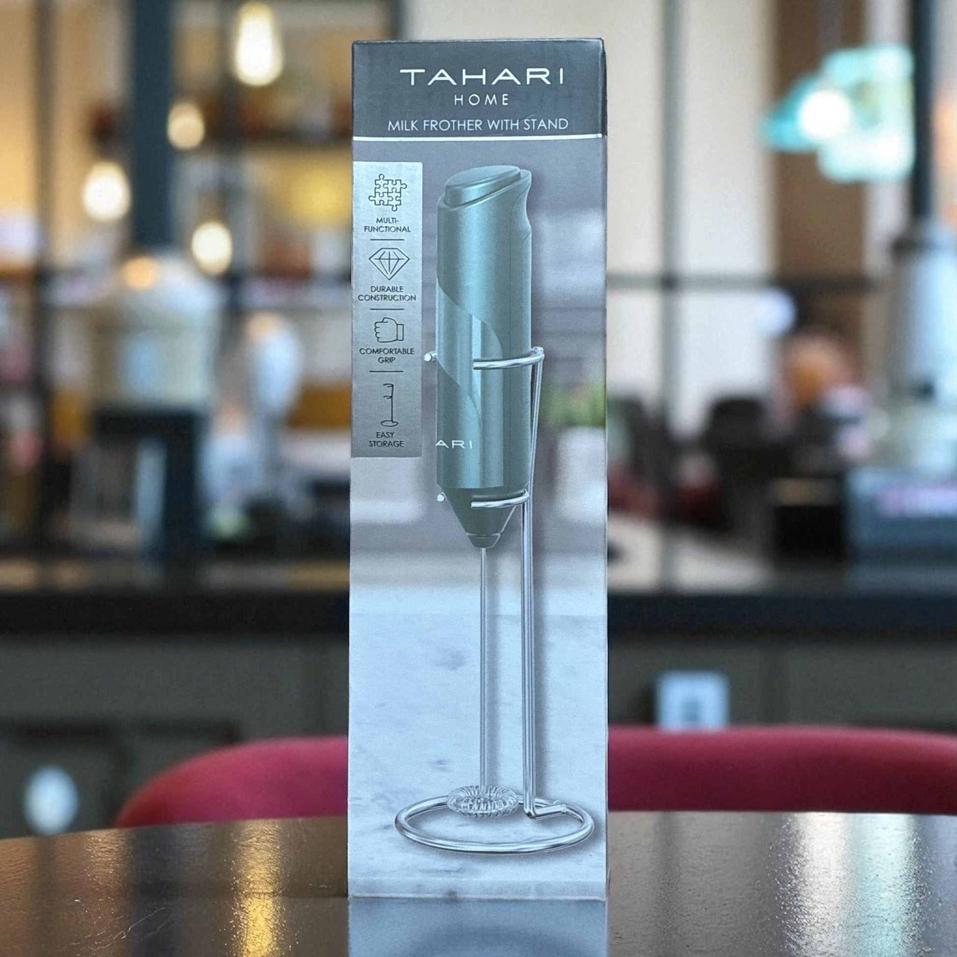 Electric Milk Frother with Stand – Handheld Coffee Whisk for Creamy Lattes, Cappuccinos & Hot Chocolate - Knack'd Up