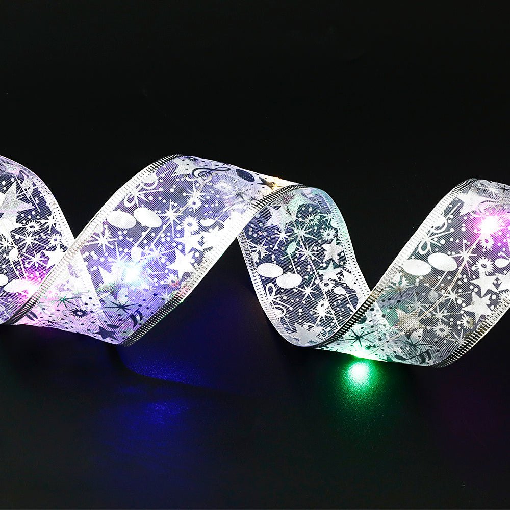 Fairy Lights Christmas Ribbon Bow – LED String Light Decorative Bow Tie for Gifts, Trees & Holiday Décor - Knack'd Up