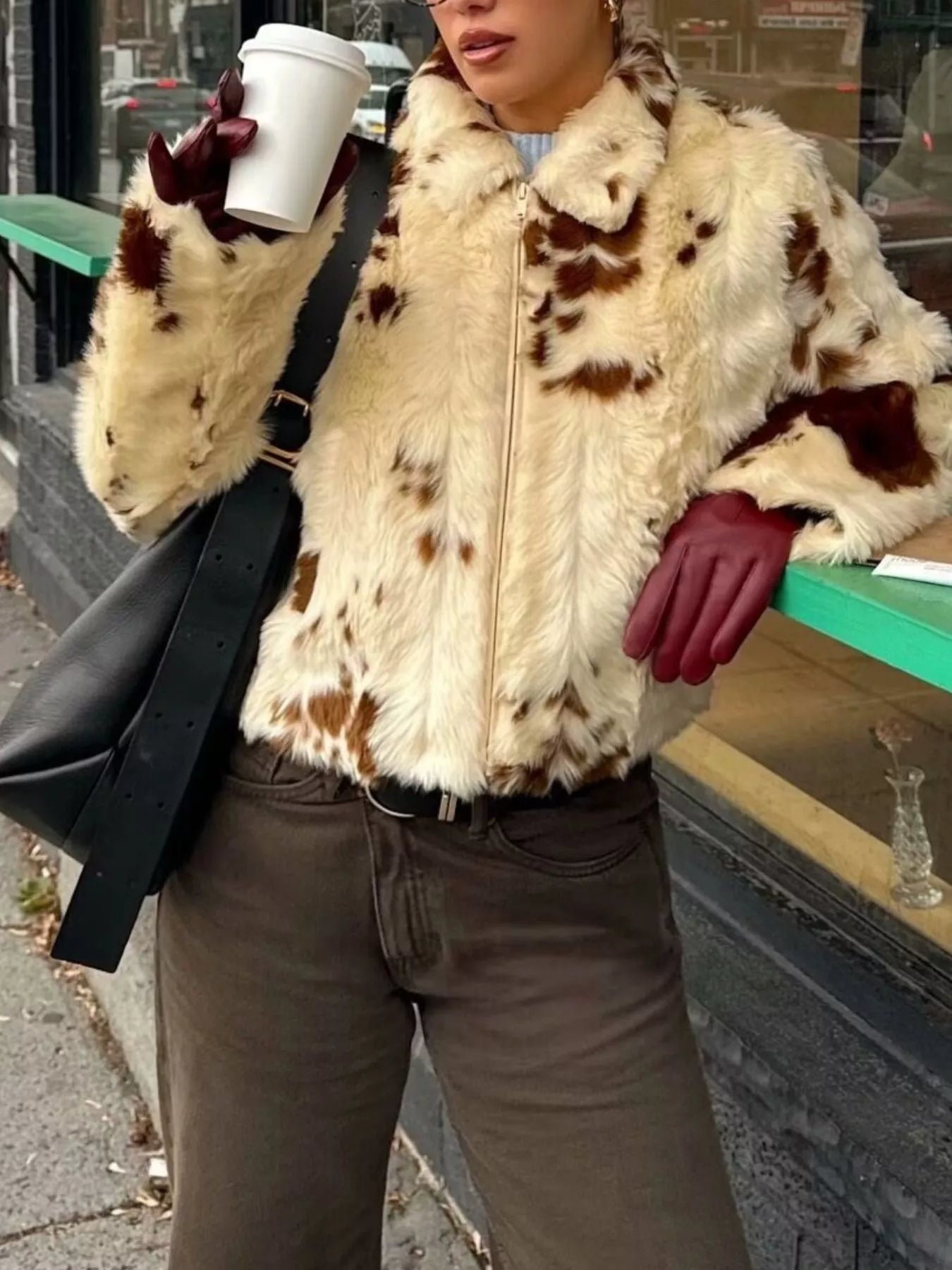 Faux Fur Zip Up Cropped Outerwear - Knack'd Up