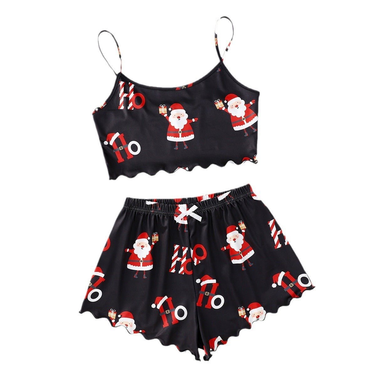 Festive Christmas Pajama Set – Holiday Camisole & Shorts Loungewear for Women - Knack'd Up