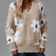 Floral V - Neck Long Sleeve Sweater - Knack'd Up