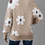 Floral V - Neck Long Sleeve Sweater - Knack'd Up
