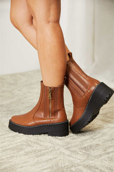 Forever Link Side Zip Platform Boots - Knack'd Up