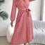Front Tie Polka Dot Midi Pleated Dress - Knack'd Up