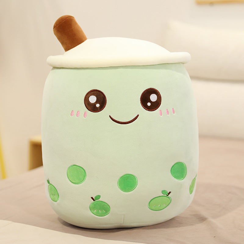 Fruit Boba Tea Plush Pillow – Strawberry Milk Tea Cup Stuffed Toy for Kids, Teens & Home Décor - Knack'd Up