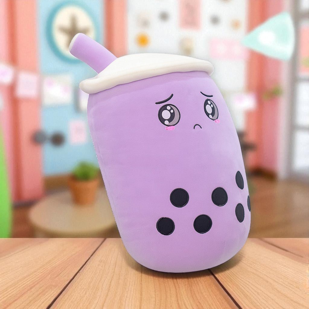 Fruit Boba Tea Plush Pillow – Strawberry Milk Tea Cup Stuffed Toy for Kids, Teens & Home Décor - Knack'd Up