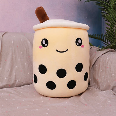 Fruit Boba Tea Plush Pillow – Strawberry Milk Tea Cup Stuffed Toy for Kids, Teens & Home Décor - Knack'd Up