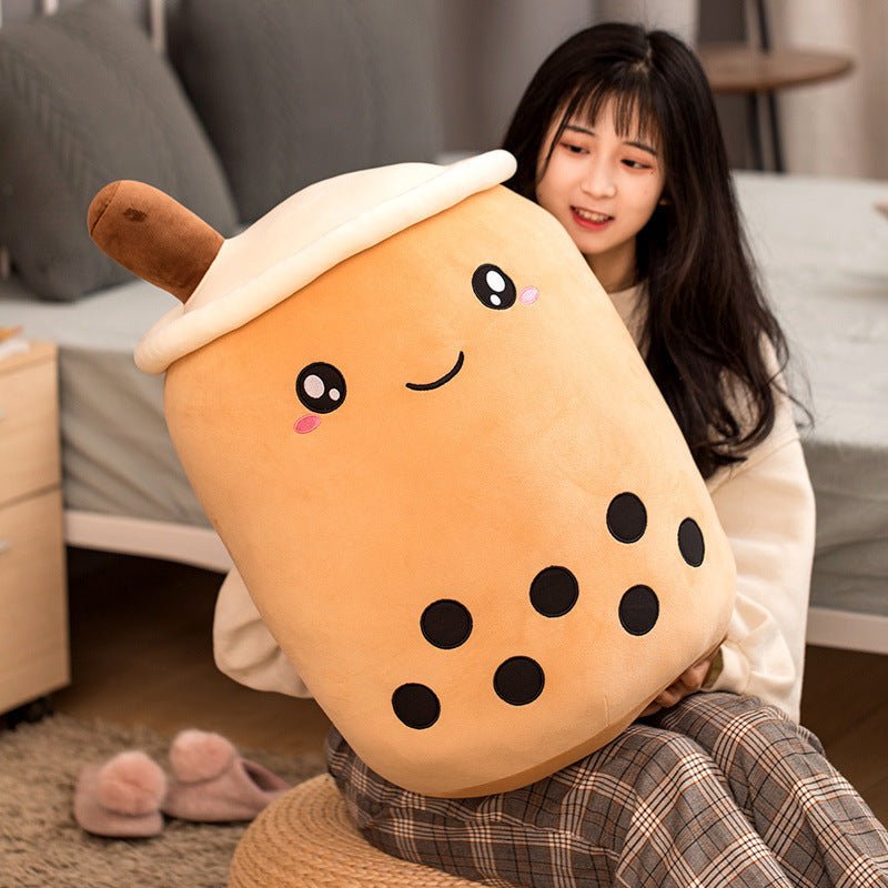 Fruit Boba Tea Plush Pillow – Strawberry Milk Tea Cup Stuffed Toy for Kids, Teens & Home Décor - Knack'd Up
