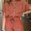 Full Size Striped Button - Up Shirt and Wide Leg Pants Casual Set Plus Size - Knack'd Up