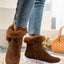 Fuzzy Trim Buckle Boots - Knack'd Up