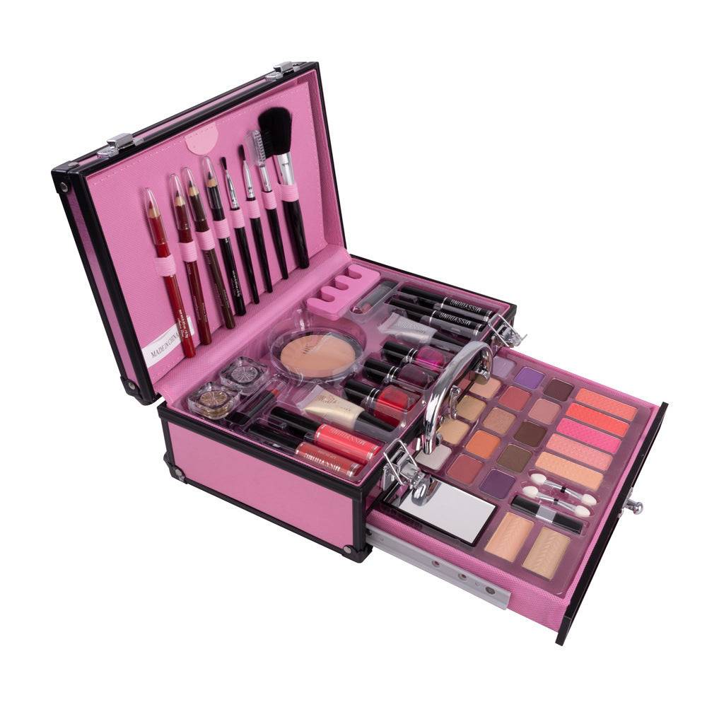 Girls Complete Makeup & Nail Art Kit – All - in - One Facial Cosmetics Set (Pink Collection) - Knack'd Up