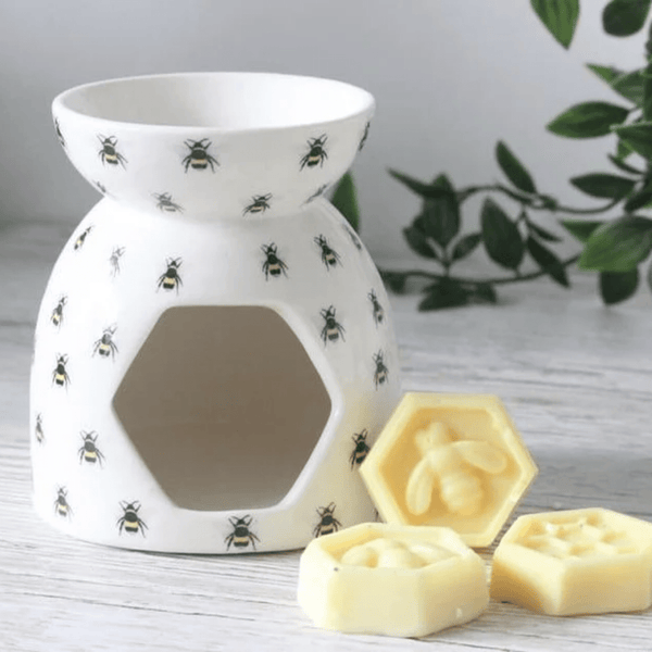 Happy Bee Print Essential Oil Wax Melt Warmer Burner - Knack'd Up