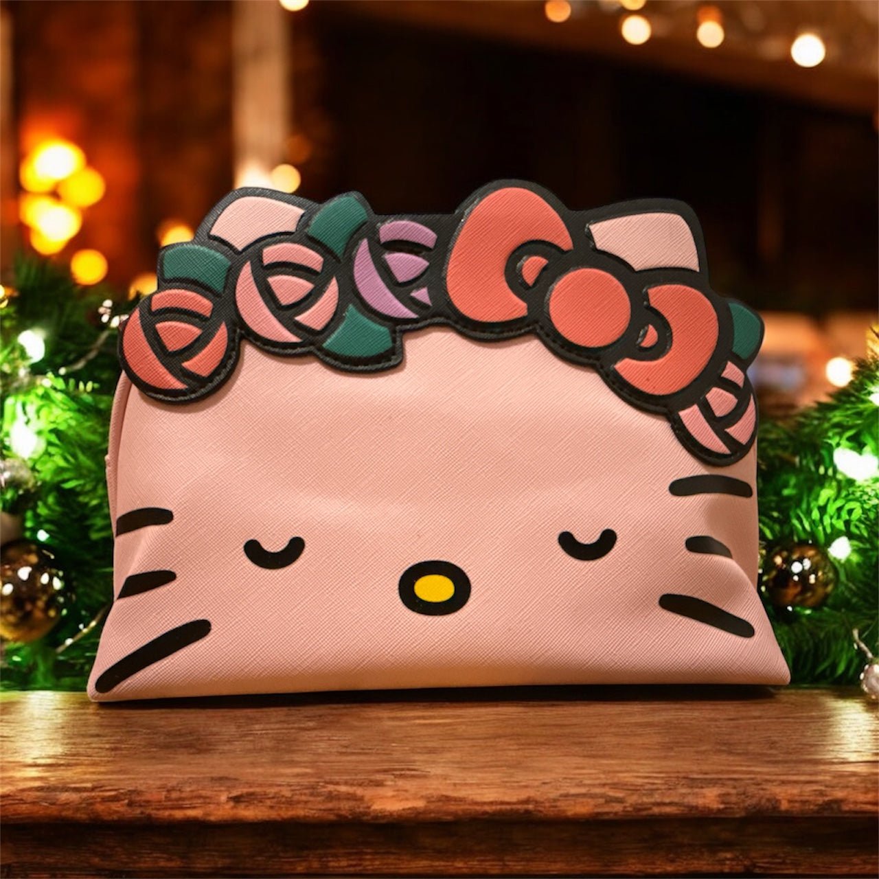Hello Kitty Cosmetic Bag – Cute Travel Makeup Pouch with Bow Design | Portable Organizer for Girls & Women - Knack'd Up
