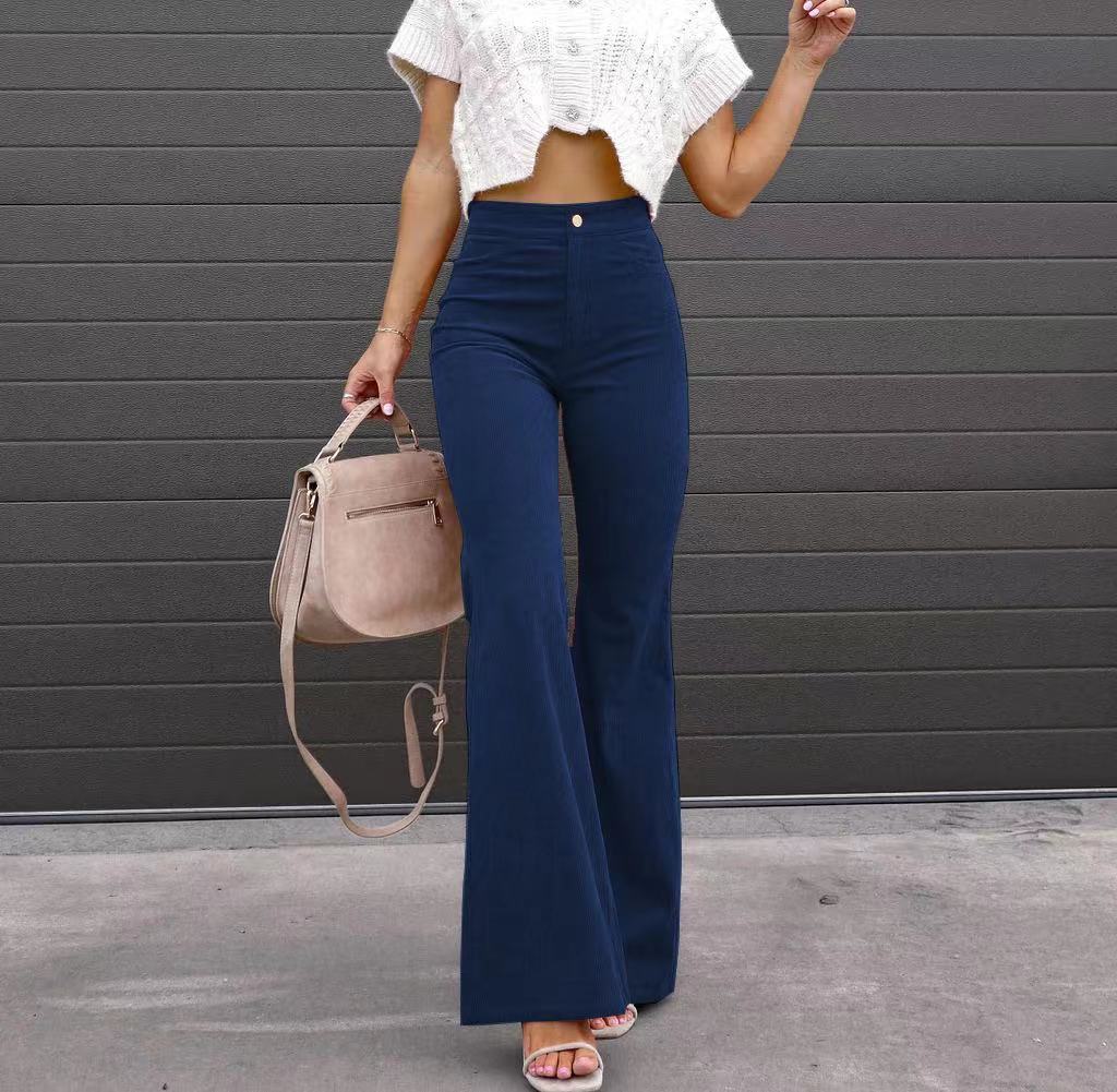 High - Waisted Corduroy Flare Pants – Retro ‘70s Style Comeback - Knack'd Up