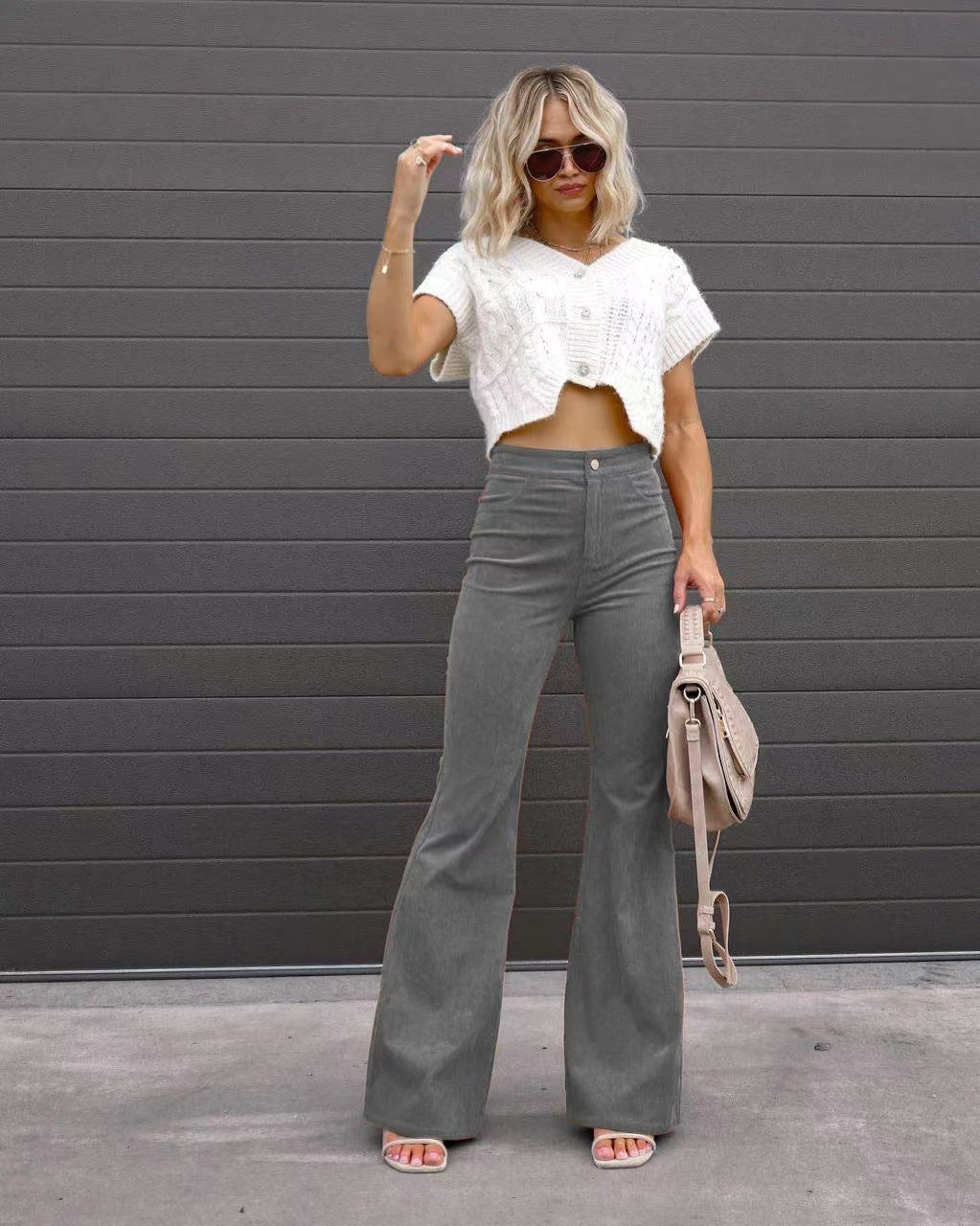 High - Waisted Corduroy Flare Pants – Retro ‘70s Style Comeback - Knack'd Up