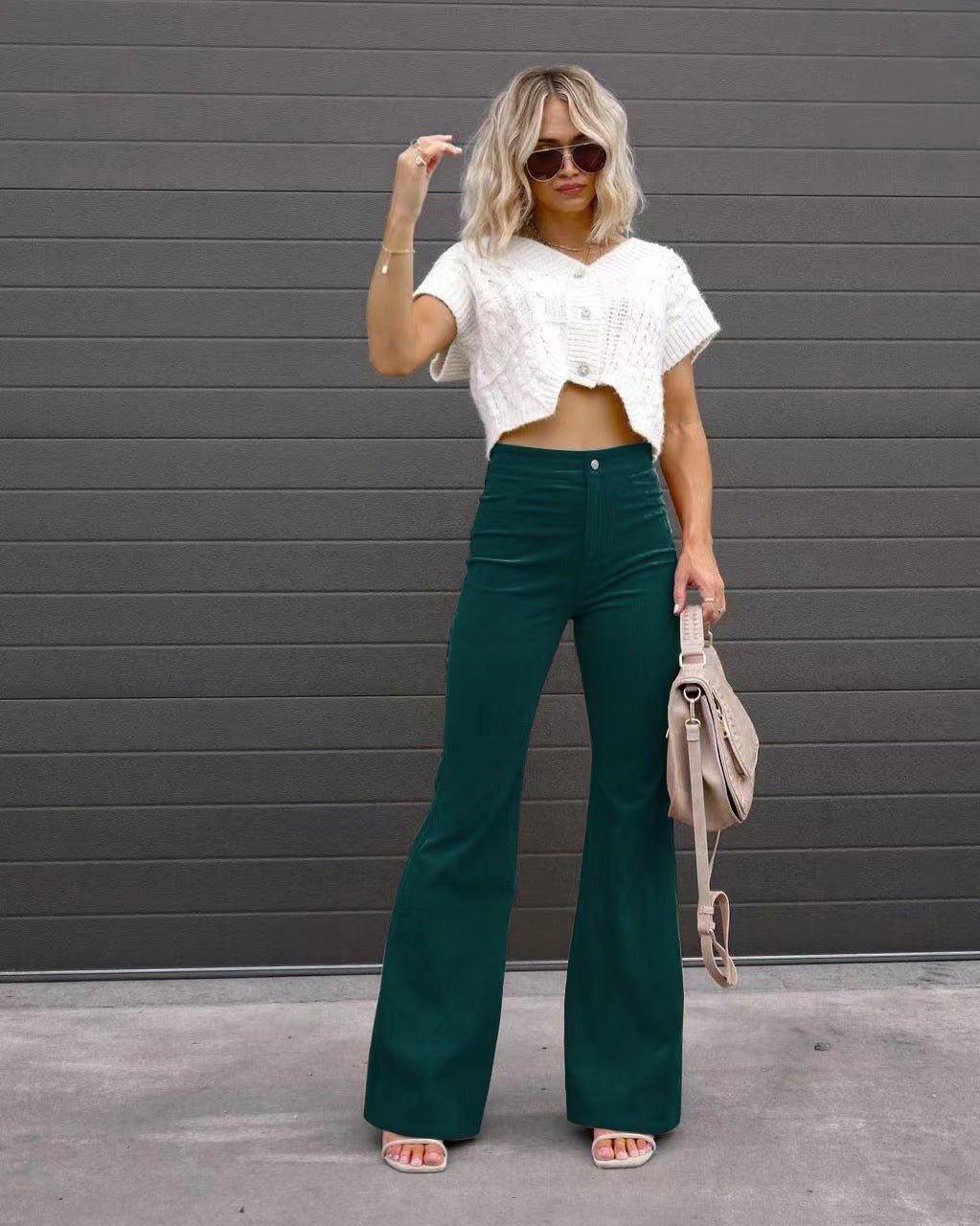 High - Waisted Corduroy Flare Pants – Retro ‘70s Style Comeback - Knack'd Up