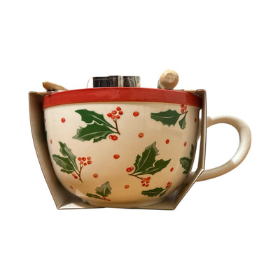 Holiday Mixing Bowl & Utensils Set – Merry Little Bakeware, Christmas Baking Gift Set with Silicone Spatula, Whisk & Cookie Cutter - Knack'd Up