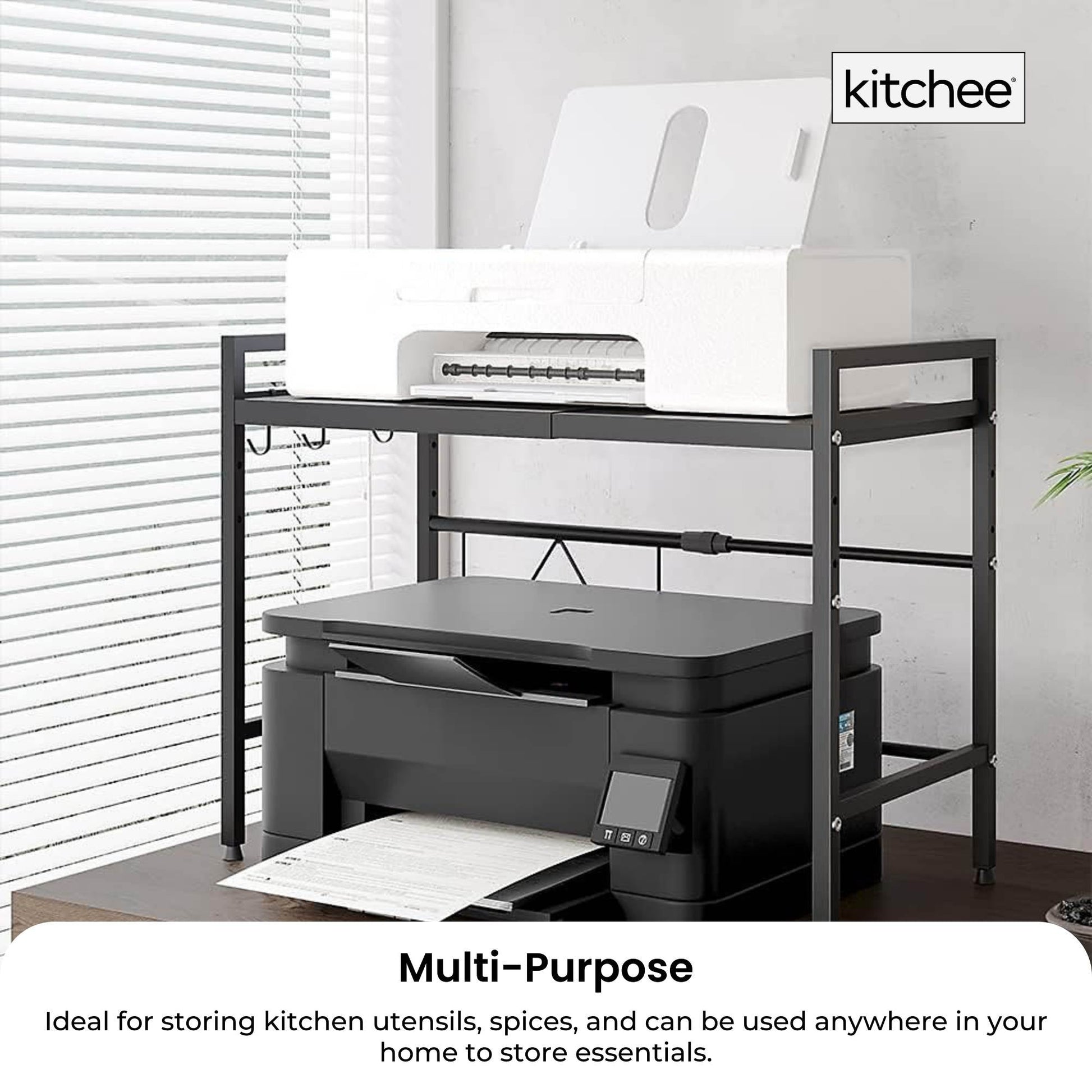 Kitchee Microwave Single Shelf - Expanding Storage Rack Kitchen Organiser Stand - Knack'd Up