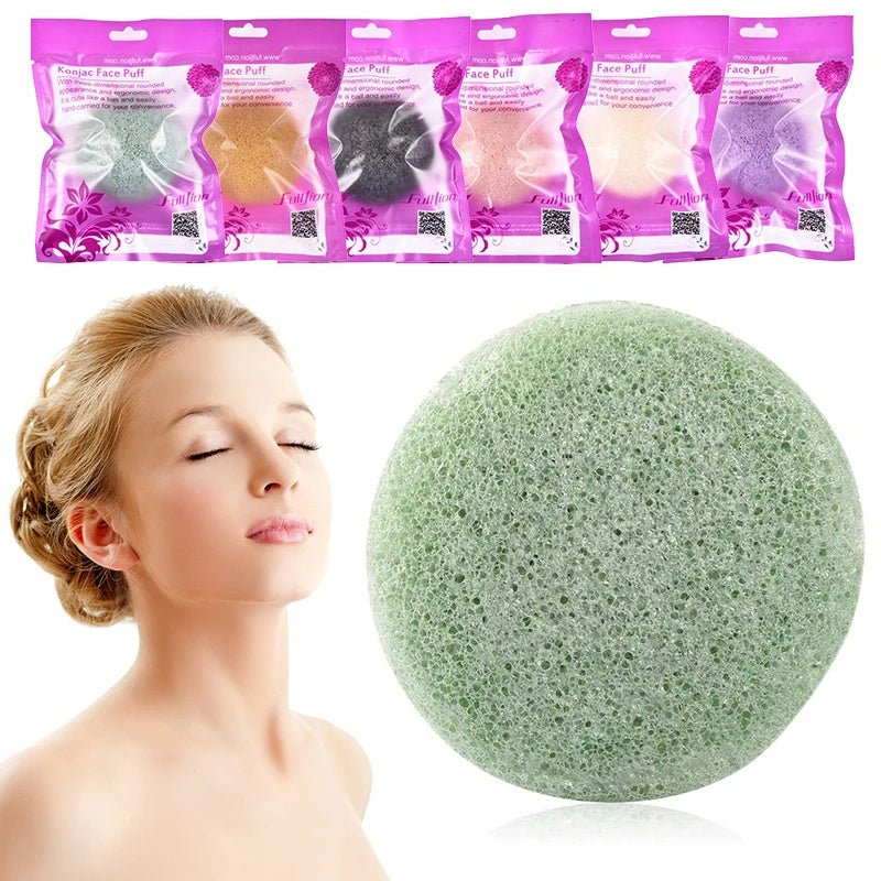 Konjac Face Sponge – Natural Biodegradable Facial Cleansing & Exfoliating Puff (Sensitive - Skin Safe) - Knack'd Up