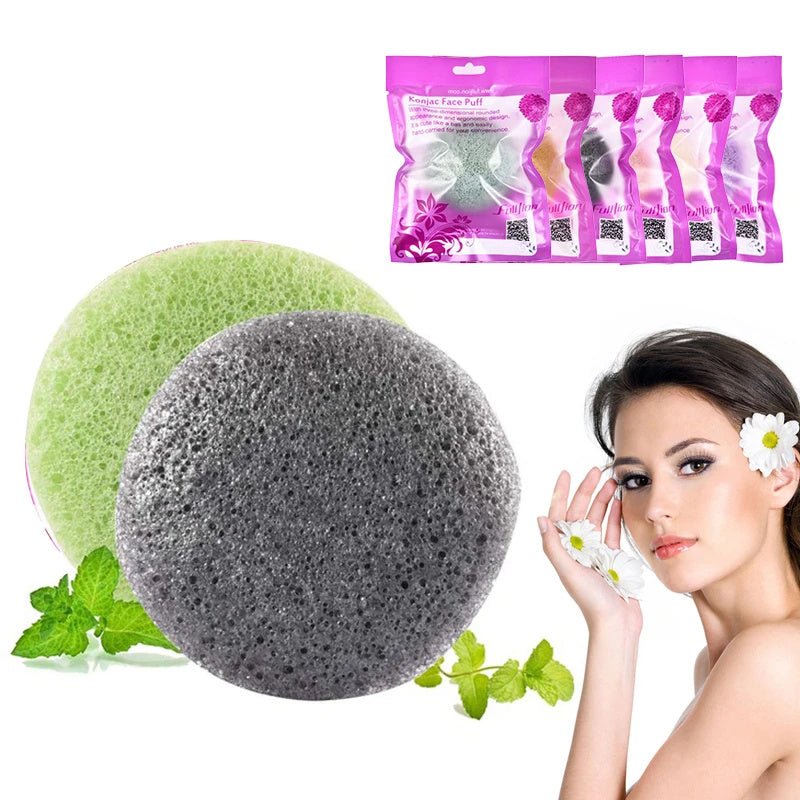 Konjac Face Sponge – Natural Biodegradable Facial Cleansing & Exfoliating Puff (Sensitive - Skin Safe) - Knack'd Up
