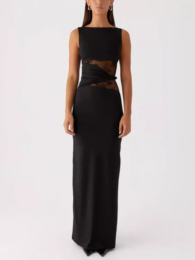 Lace Cutout Sleeveless Maxi Dress - Knack'd Up