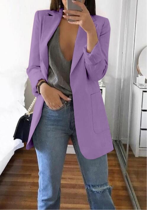 Lapel Slim Cardigan Temperament Blazer – Chic Business Casual Outerwear - Knack'd Up