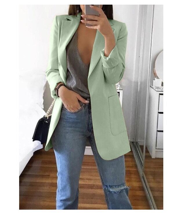 Lapel Slim Cardigan Temperament Blazer – Chic Business Casual Outerwear - Knack'd Up