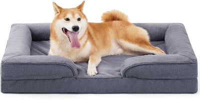 Large Orthopedic Dog Sofa Bed – Supportive Memory Foam Pet Mattress with Removable & Washable Cover - Knack'd Up