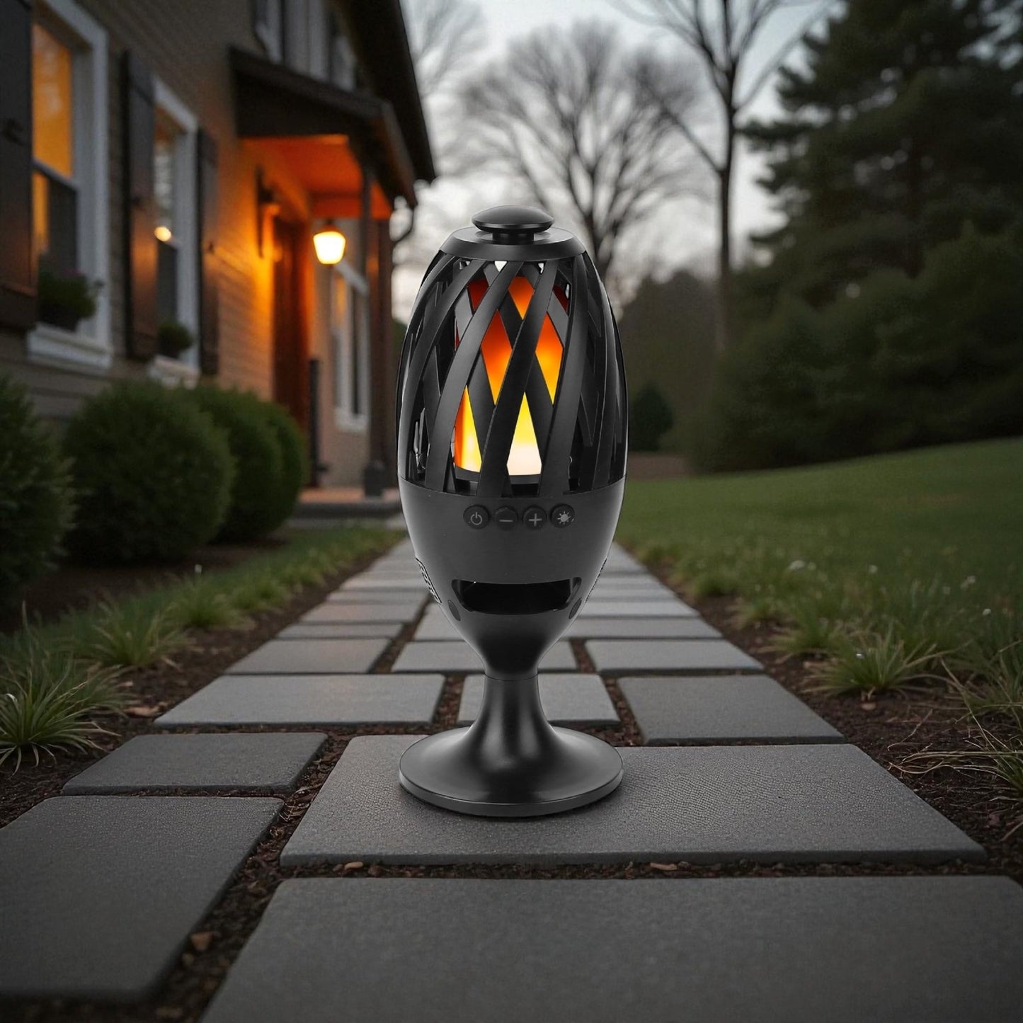 LED Flame Torch Bluetooth Speaker – Waterproof Wireless Stereo Bass Speaker with Flickering Light for Patio, Camping & Parties - Knack'd Up