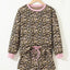 Leopard Print Contrast Edge Long Sleeve Pullover Shorts Set - Knack'd Up
