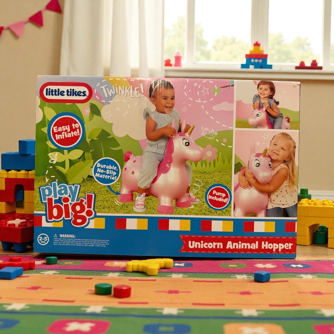 Little Tikes Unicorn Animal Hopper – Durable Bouncy Ride - On Toy with Pump for Kids Ages 2–5 - Knack'd Up