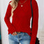 Long Sleeve Diamond Eyelet Knit Top - Knack'd Up