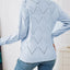 Long Sleeve Diamond Eyelet Knit Top - Knack'd Up