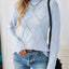 Long Sleeve Diamond Eyelet Knit Top - Knack'd Up