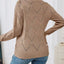 Long Sleeve Diamond Eyelet Knit Top - Knack'd Up
