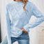 Long Sleeve Diamond Eyelet Knit Top - Knack'd Up