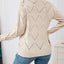 Long Sleeve Diamond Eyelet Knit Top - Knack'd Up